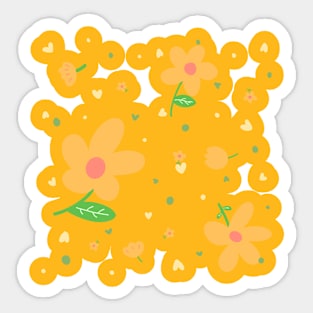 Yellow Flower seamless pattern drawing Sticker